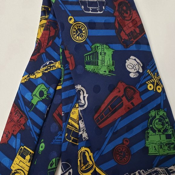 Vintage 1994 Steam Trains 100% Silk Necktie Ties Career Wear Railroad Trains - Picture 5 of 13